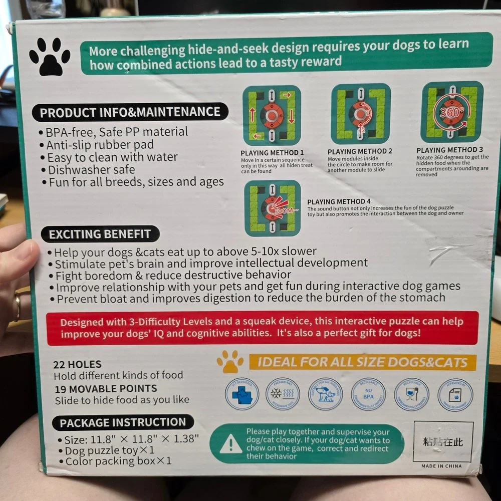 Interactive Dog Puzzle Toy Level 3 Intermediate Slow Feeder Mental Stimulation